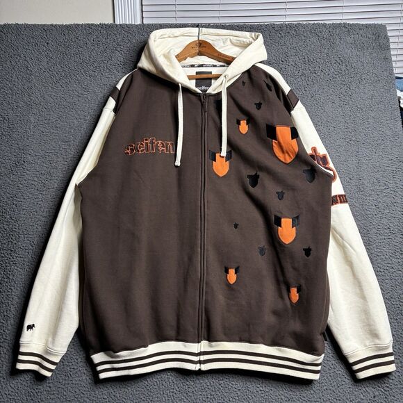 Y2K SCIFEN STATUE OF LIBERTY Embroidered Full ZIP HOODIE SWEATSHIRT Mens 2XL - Picture 3 of 14